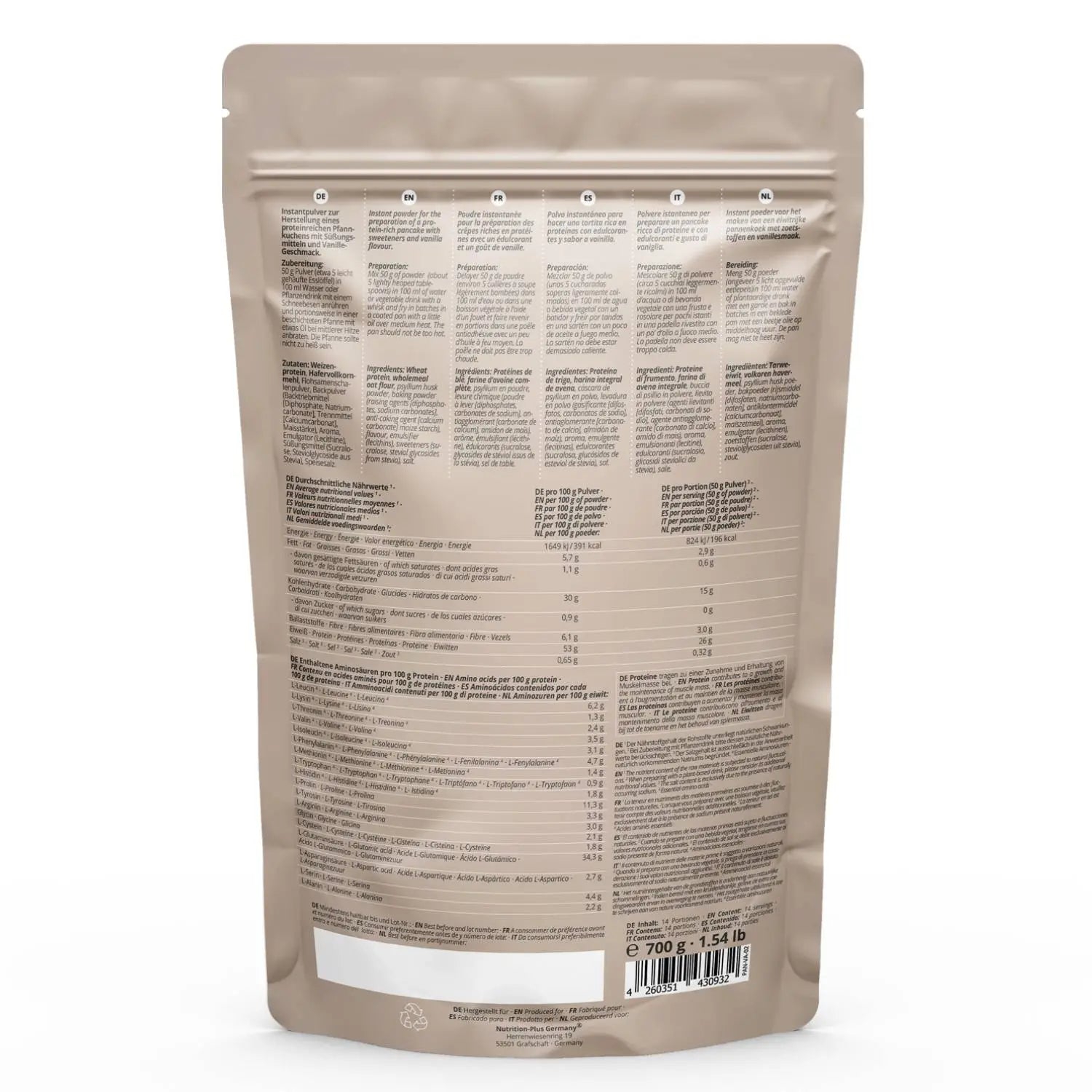 Nutri+ - Vegan Protein-Pancakes - 700 g
