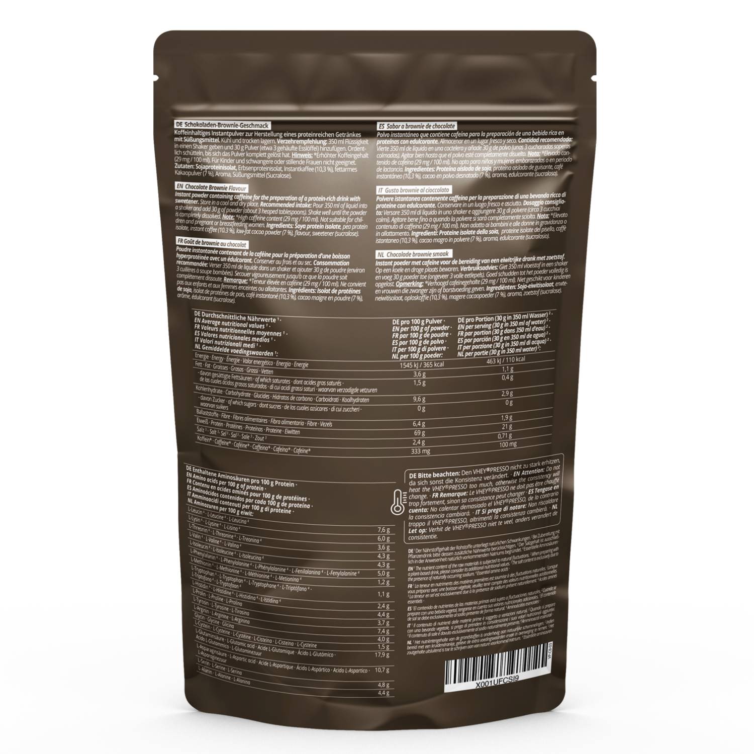 Nutri+ - VHEY®presso - Protein Iced Coffee Chocolate-Brownie - 800g