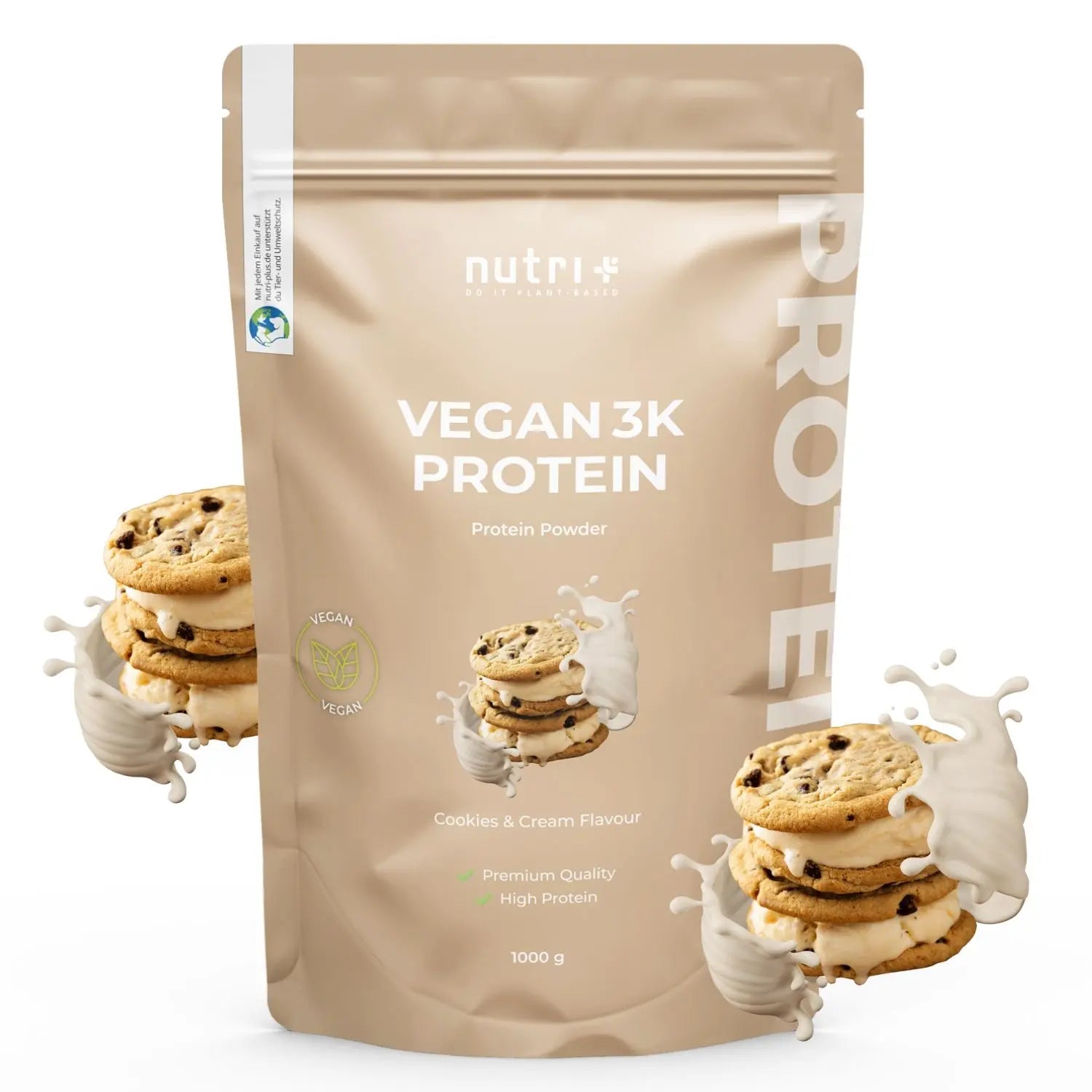 Nutri+ - Vegan 3K Proteinpulver - 1000 g