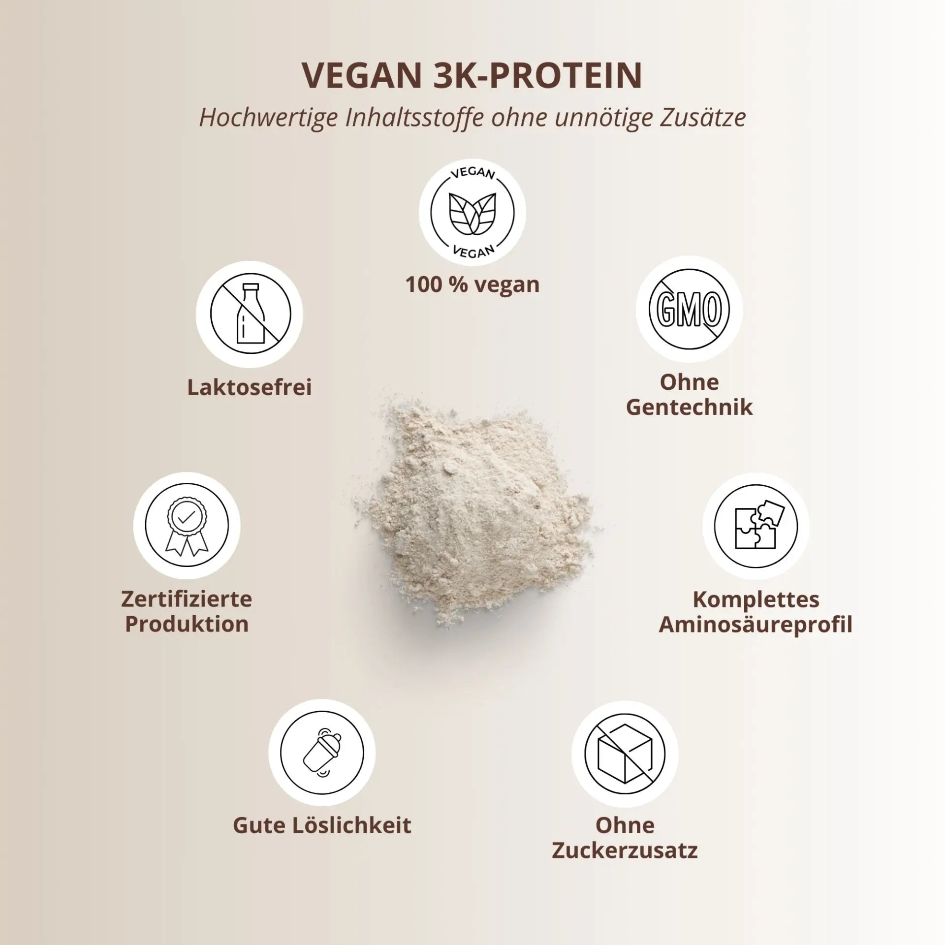 Nutri+ - Vegan 3K Proteinpulver - 1000 g