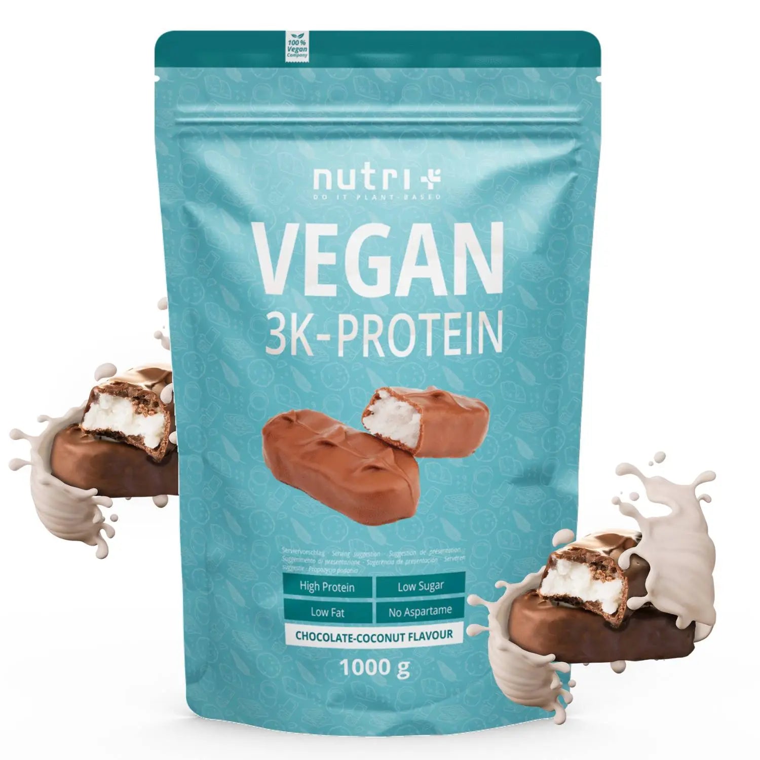 Nutri+ - Vegan 3K Proteinpulver - 1000 g