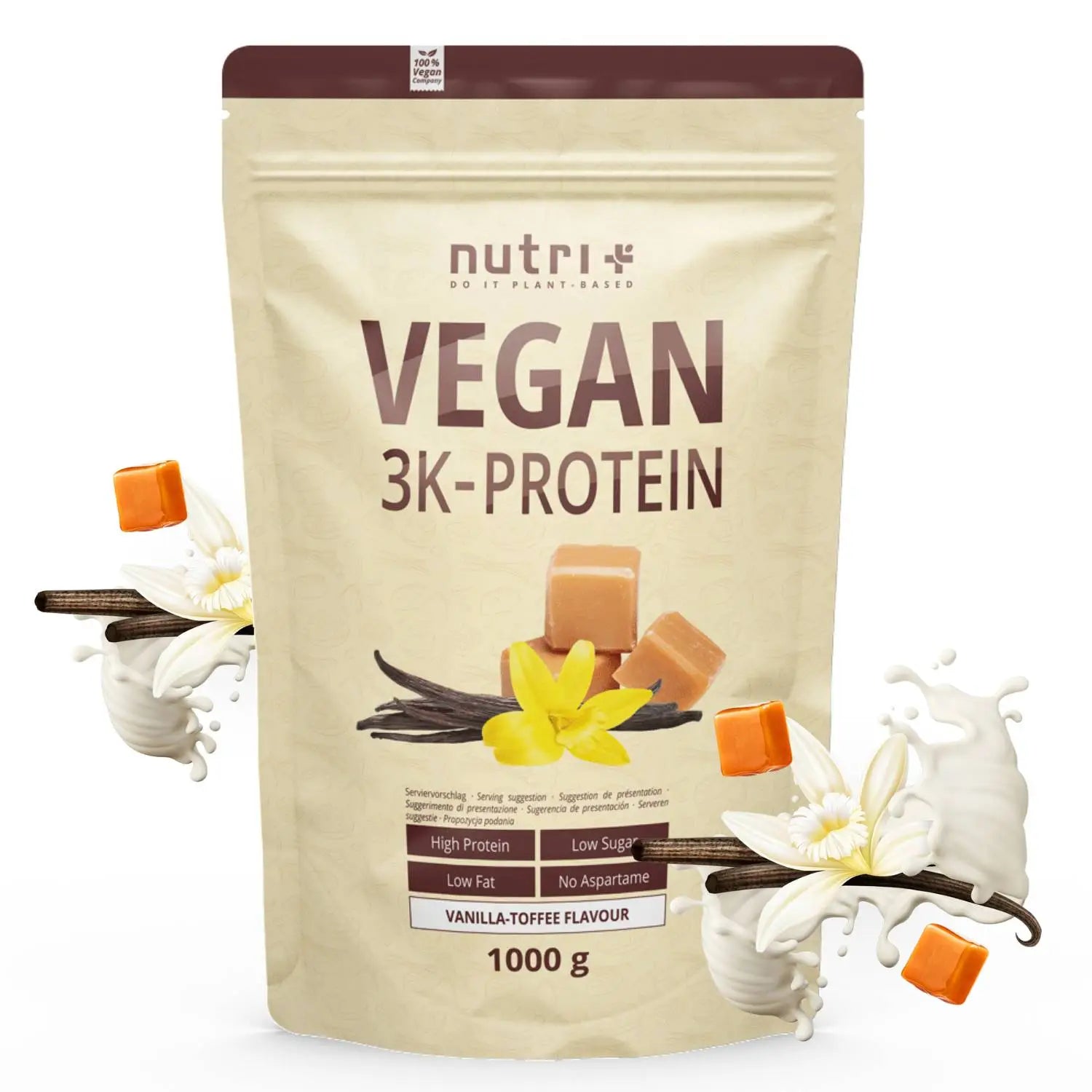 Nutri+ - Vegan 3K Proteinpulver - 1000 g