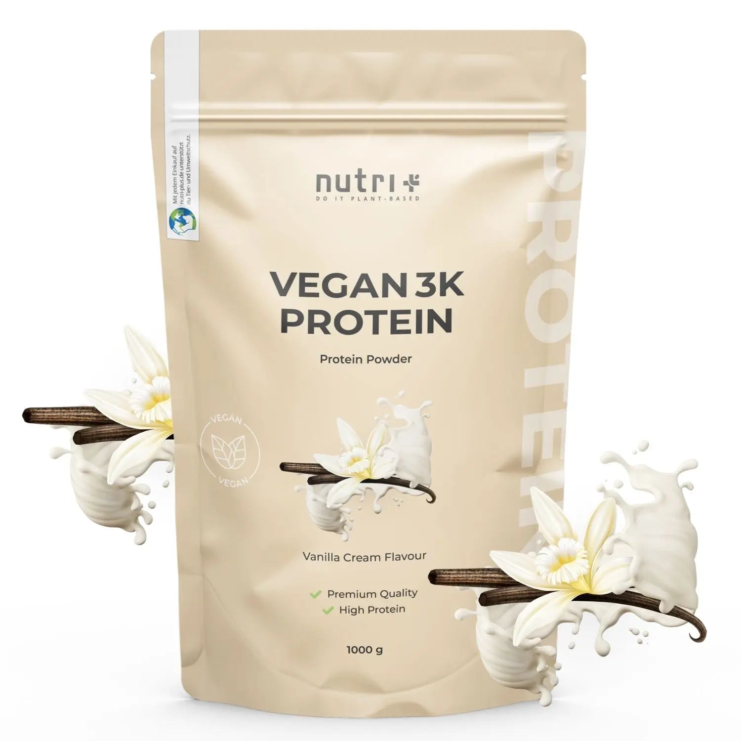 Nutri+ - Vegan 3K Proteinpulver - 1000 g
