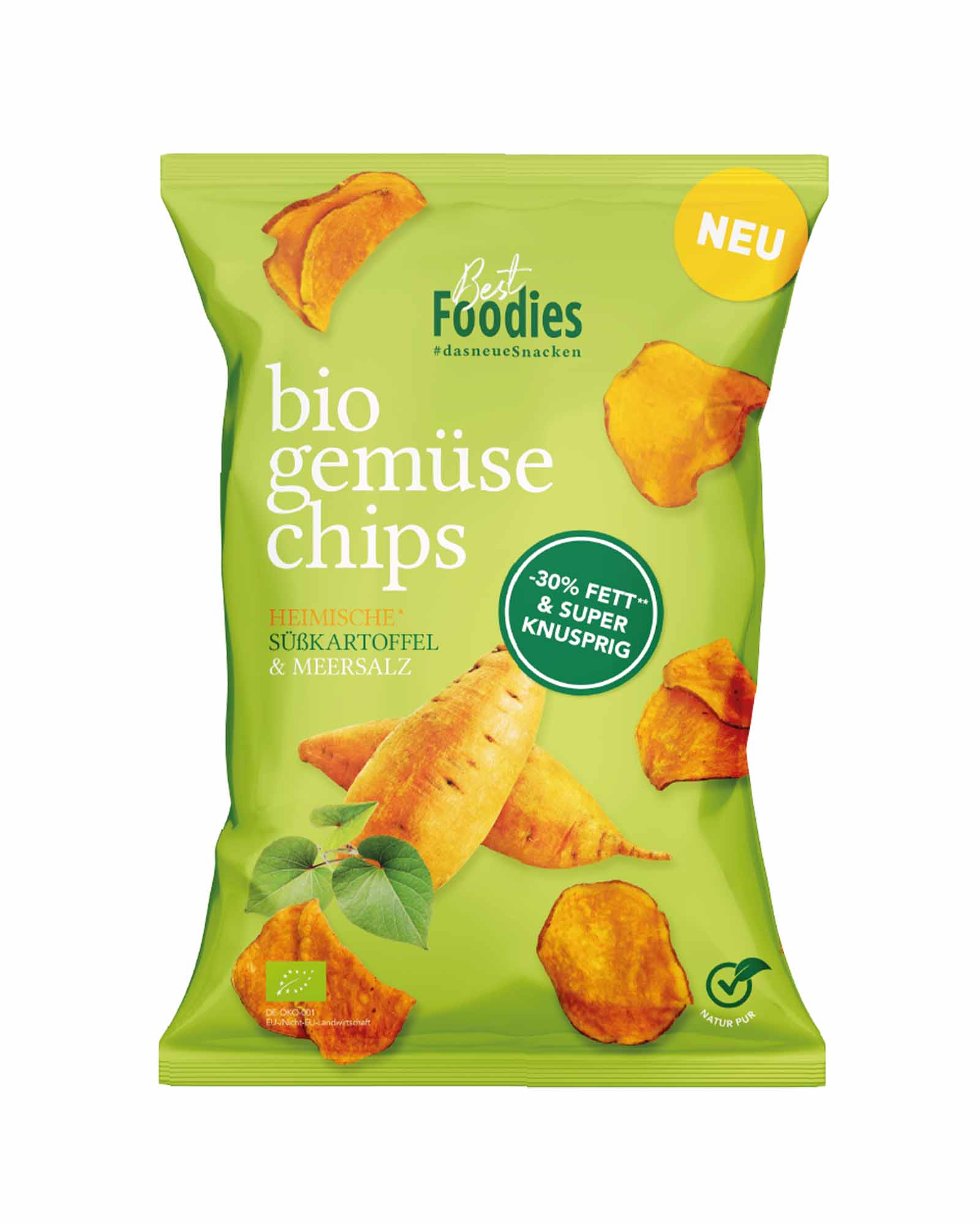 Best Foodies - bio gemüse chips - Heimische Süßkartoffel & Meersalz - 70g (10 Stück je VPE)