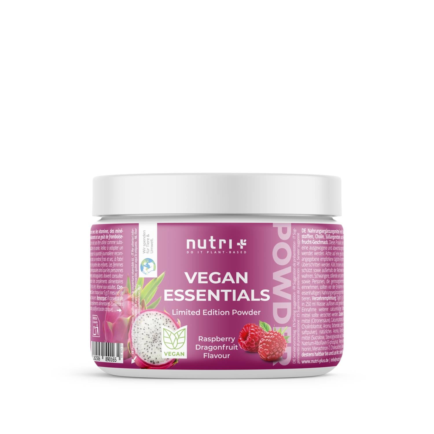Nutri+ - Vegan Essentials Pulver Raspberry Dragonfruit - 250g