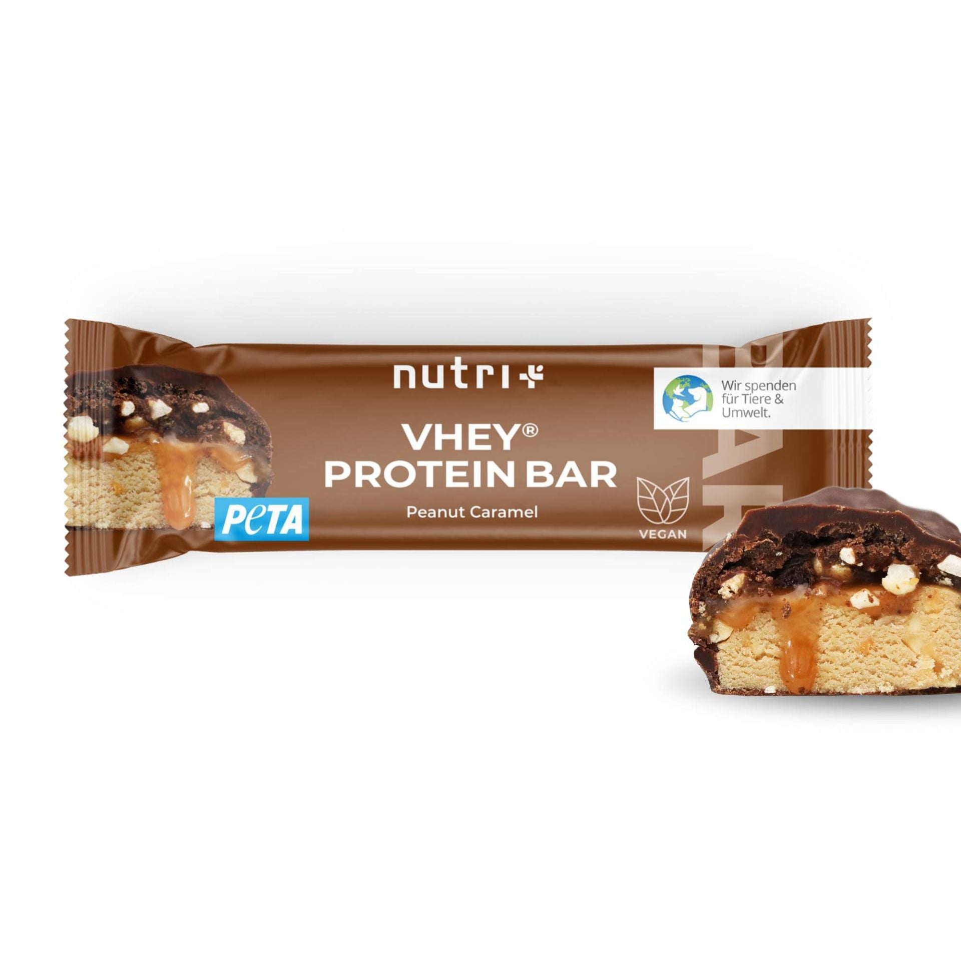 Nutri+ - Whey Protein Bar - Peanut Caramel (12 Stück a Tray)
